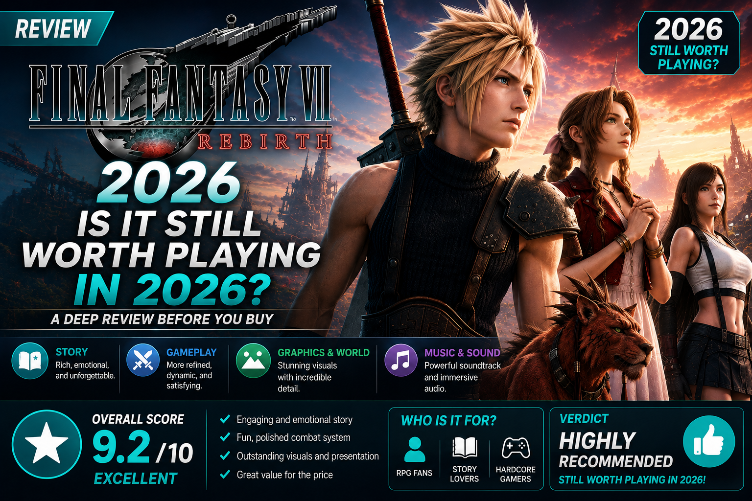 final fantasy vii rebirth review 2026 คุ้มค่าน่าเล่นไหมในปีนี้